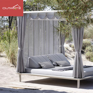 طقم أثاث فاخر للخارج، سرير كابانا لحمام السباحة في الفيلا، سرير شمس من الألومنيوم مع مظلة للاستخدام الخارجي - Product Image 1