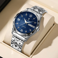 Gohuos 8801 Montre populaire pour homme Mouvement original Bracelet en acier inoxydable Montre à calendrier lumineux Montre-bracelet de luxe Montre à quartz pour homme