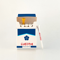 Boîte à cigarettes personnalisée en bambou, prix d'usine, boîte personnalisée pour tee de golf, logo personnalisé, 42/54/60/70/83/100mm, tees de golf en bambou