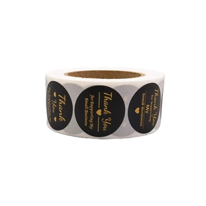 <span class=keywords><strong>Etichette</strong></span> adesive personalizzate con Logo aziendale stampate da 2.5cm/1 pollice adesive rotonde di ringraziamento rotolano <span class=keywords><strong>etichette</strong></span> per imballaggi <span class=keywords><strong>artigianali</strong></span> fai da te - Product Image 3