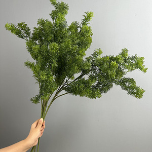 Stelo di felce asparagino artificiale soffice e vellutato da 72 cm con 3 rami, per decorazioni floreali per archi nuziali, fattorie e vasi domestici - Product Image 1