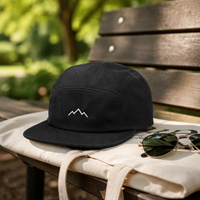 Casquette de papa à 5 panneaux à visière plate en coton doux brodé avec logo, vente en gros d'usine