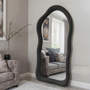 <span class=keywords><strong>Grand</strong></span> <span class=keywords><strong>miroir</strong></span> décoratif en velours crème, <span class=keywords><strong>miroir</strong></span> de dressing irrégulier <span class=keywords><strong>pour</strong></span> <span class=keywords><strong>salon</strong></span>, <span class=keywords><strong>miroir</strong></span> sur pied moderne de grande taille - Product Image 5
