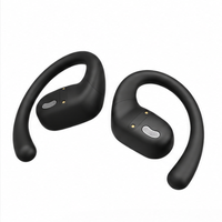 Earbud Nirkabel Open Ear untuk Olahraga 5.3 dengan Layar Digital Pintar, 20 Jam Waktu Putar, Tahan Air IP54, Ringan