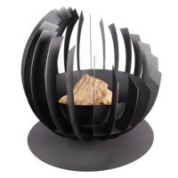 Foyer extérieur en acier noir Garife Factory Directly, demi-sphère, pour brûler du bois, diamètre 55 cm, garantie 1 an
