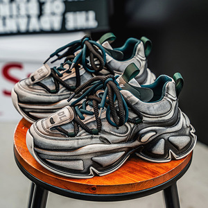 Scarpe da Uomo Vintage Rosse Autunno Inverno 2025, Sneakers con Suola Spessa Traspirante, Versatili e Alla Moda, <span class=keywords><strong>Calzature</strong></span> Sportive Casual - Product Image 4