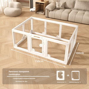 Gros Transparent Acrylique Chien Clôture Motif Solide Cage Intérieure pour Petits Chiens De Taille Moyenne Anti-Évasion Bichon Bouton En Plastique - Product Image 5