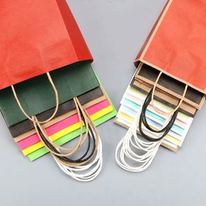 Custom Classic Eco-Friendly Recyclable Biodegradable Heavy-Duty Kraft Paper Shopping Carrier Bag White Brown Twisted Handle - Product Image 3