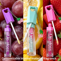 Base de gloss hydratant végétalien en gros avec vitamine E, formule liquide transparente, marque privée et design mignon et attrayant