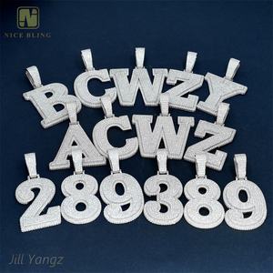 Colgante de letra inicial encanto número COLLAR COLGANTE joyería de moda colgantes encantos Hip Hop Rock regalo para Mujeres Hombres Hipster - Product Image 3