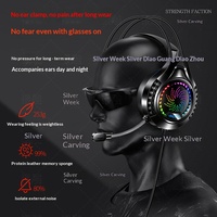 Casque de jeu filaire YINDIAO Q7 avec microphone, éclairage RGB, son surround stéréo, casque USB pour ordinateur portable et ordinateur de bureau