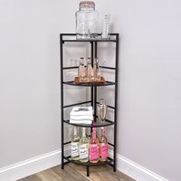 Petit support de rangement d'angle à quatre couches Étagère de cuisine en fil métallique pliable et étroite