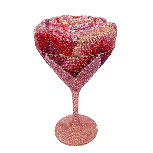 Bolso de Noche de Cristal con Diseño Floral para Mujer, Cartera de Mano con Pedrería Brillante y Cadena Desmontable para Fiesta - Product Image 4