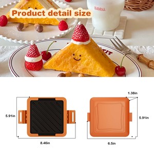 Grille-pain à sandwich épaisse, compatible lave-vaisselle et micro-ondes, pour panini carrés, pour une cuisson rapide et gain de temps - Product Image 4