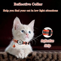 Collier pour chat et petit chien en coton avec clochette, étiquette d'identification anti-perte à code QR, suivi GPS, boucle de sécurité détachable, housse de protection compatible Apple AirTag