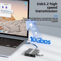 Estación de acoplamiento de tres pantallas y 7 puertos Tipo-C con USB 2.0, 2 USB 3.2, Gigabit Ethernet y 4K60Hz para expansión de portátiles