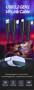 Cable USB C Link 3M 5M ángulo recto USB a tipo C <span class=keywords><strong>para</strong></span> <span class=keywords><strong>Samsung</strong></span> S10 S8 Note2,<span class=keywords><strong>Oculus</strong></span> Quest/Quest 2 Link Steam VR - Product Image 2