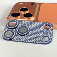 Orange Bling Diamond pour IPhone 17Pro Accessoires de téléphone portable Alumine anti-rayures pour IPhone 17 Pro Max Protecteur d'objectif d'appareil photo
