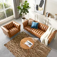 الشمال تصميم غرفة المعيشة مجموعة أريكة جلدية أثاث منزلي حديث أريكة خشبية مصمتة الطبيعي مجموعة