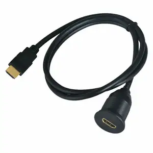 Enchufe de plástico de alta definición de 27MM, conector USB H-D-M-I (H-D-M-I hembra a macho con cable de 2M)