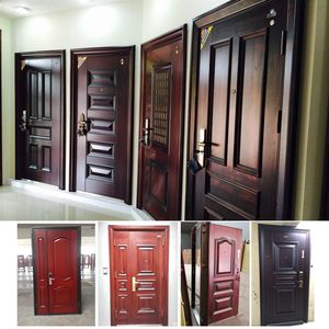 Puerta Comercial de Acero con Acabado Moderno, Manual, Anti-Robo, Anti-Cuchillos, para <span class=keywords><strong>Entrada</strong></span> Exterior del Hogar, HJS-1700, Gran Venta - Product Image 5