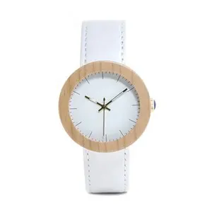 Factory direct sales soft leather band quartz wooden watches for woman in stock ladies watch 2024 OEM Brand your own logo clock