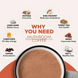 Poudre de café aux champignons OEM avec crinière de lion et reishi pour adultes, concentré de champignons/ensembles enzymatiques, compléments alimentaires pour la concentration et le renforcement immunitaire - Product Image 5