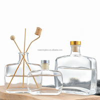Offre Spéciale – Bouteille diffuseur d'arômes carrée plate transparente de 330 ml et 500 ml avec bouchon en liège