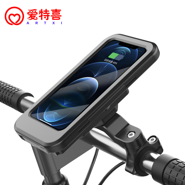 2024 New Products Bicycle Motorcycle Phone Wireless Charger Holder Waterproof Cellphone Case for Motorcycle Holder Phone Holder