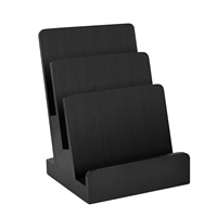 Présentoir à brochures en bois à 3 niveaux, support d'affichage noir pour brochures, livrets et menus de bureau