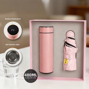 Juego de Regalo de Taza Térmica de Acero Inoxidable, Termo, Taza de Café con Paraguas para Boda - Product Image 1