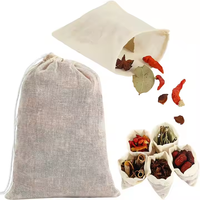 Sacs en Coton Personnalisés Réutilisables en Mousseline Bio à Cordon pour Conservation Alimentaire et Infusion de Thé Écologique