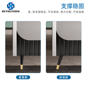 BETOCI Furniture Leg Iron Cone Shape <b>Black</b> Gold Plated Heavy Duty For <b>Table</b> <b>Sofa</b> TV Cabinet - Product Image 5