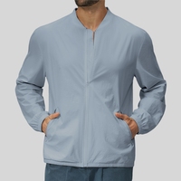 HONFIT Blouson Bomber Léger en Spandex et Nylon pour Homme, Coupe-Vent Zippé, Col Baseball, Idéal Sports et Loisirs en Extérieur – Meilleure Vente