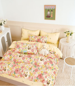 Ensembles de housses de couette en sergé de coton imprimé personnalisé ensembles de housses de couette imprimées ensembles de draps de lit avec taie d'oreiller - Product Image 6