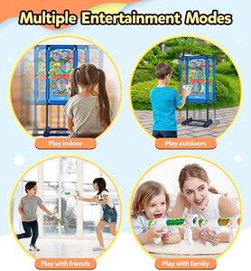 Движущаяся игрушка для стрельбы, 24 шара из пенопласта и 2 шара из пенопласта, пневматические игрушечные пистолеты с электронной мишенью для бега и стрельбы - Product Image 5