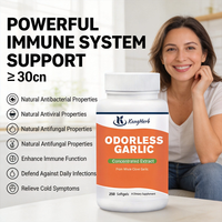 Extrait d'ail OEM pour la santé cardiaque, le soutien immunitaire et antioxydant, huile d'ail inodore, 250 gélules molles