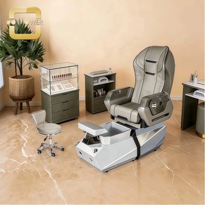 Estación de Pedicura Profesional con Reclinación Ajustable y Reposapiés con Tapicería Premium y Base Resistente para Salón de Uñas - Product Image 1