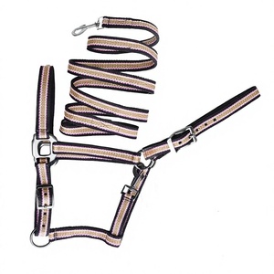LIGHTWEIGHT TOP SELLING PP CUSTOM DESIGN EQUESTRIAN <b>HORSE</b> HALTER MATCHING <b>LEAD</b> Durable Classic English Saddle Style - Product Image 1