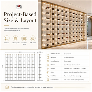 Cantinetta Personalizzabile per Sala Vini di Lusso, Espositore da Bar in Acrilico e Metallo, <span class=keywords><strong>Portabottiglie</strong></span> con Luce a LED - Product Image 2