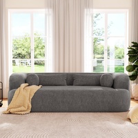 Canapé compressé de luxe moderne 3 places en mousse haute densité, avec coussins de canapé en chenille sans armature, effet nuage, pour salon