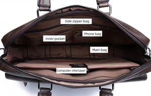 Premium <b>Leather</b> <b>Briefcase</b> for Men Stylish Office Laptop Bag Durable Business Handbag with Multiple Compartments <b>Leather</b> bag - Product Image 2