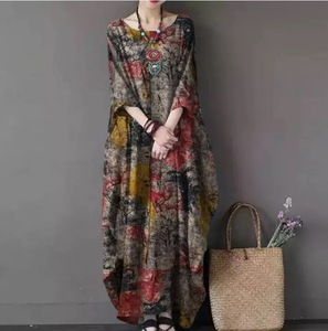 Robe maxi décontractée pour femmes <span class=keywords><strong>MIER</strong></span>, écologique, tissée, à imprimé numérique floral - Product Image 4