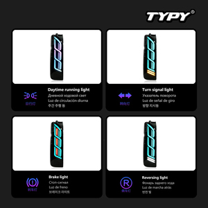 ชุดไฟท้าย TYPY สำหรับรถตู้ไฮเอซ 300 ซีรีส์ ปี 2019-2025; ไฟวิ่งกลางวันแบบ LED RGB สไตล์ไฮเอซ และไฟเลี้ยว - Product Image 3