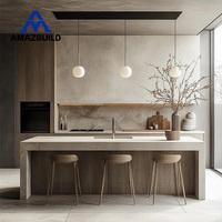 Meuble de cuisine avec évier AMAZBUILD, finition laquée mate grise moderne, doté de caractéristiques écologiques et d'un plateau