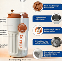 Tasse de voyage isotherme intelligente en acier inoxydable 304 de 450 ml avec affichage LED, réutilisable, avec couvercle – Meilleure vente