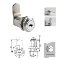 MK104-30 En gros Serrure à came cylindrique en alliage de zinc pour armoire, boîte à outils, boîte aux lettres, tiroir, avec clé passe-partout remplaçable