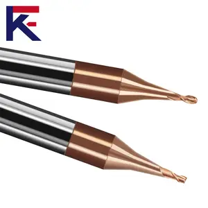 Fresa de diámetro menor KF Carbide 60 HRC con revestimiento de punta redonda/Molino de extremo plano