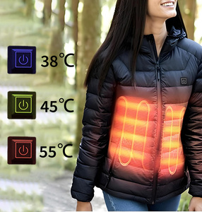 Neues Design Damen-Heizjacke mit Abnehmbarem Heizelement, Energieeffiziente Beheizte Jacke, Atmungsaktive Steppjacke für Camping mit Reißverschluss - Product Image 1
