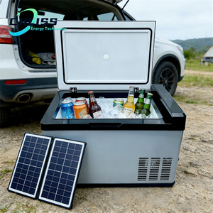 Réfrigérateur-congélateur <span class=keywords><strong>solaire</strong></span> pour voiture 40L DC12V, réfrigérateur portable alimenté par l'énergie <span class=keywords><strong>solaire</strong></span> avec panier de rangement flexible pour viande, boissons, voyages - Product Image 1